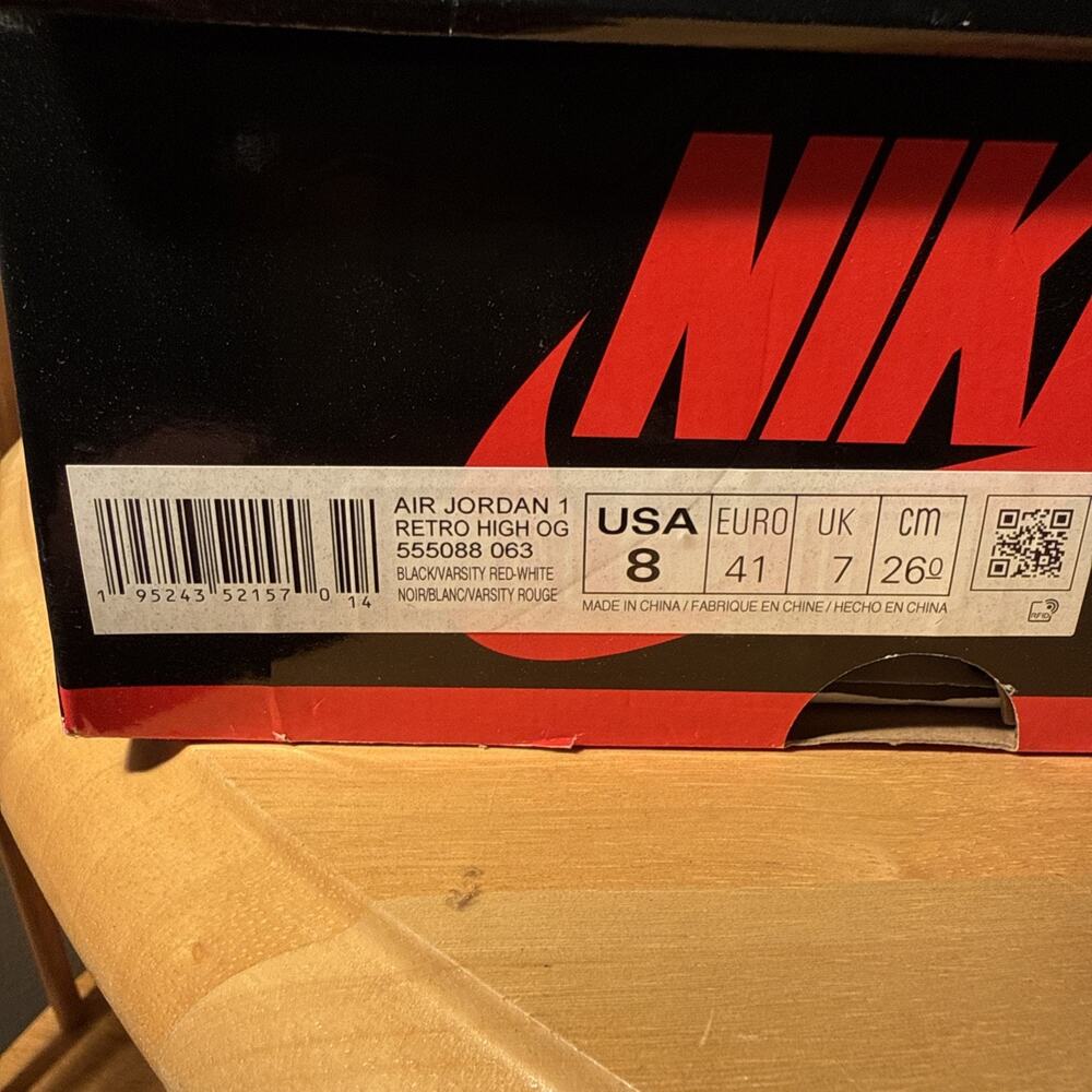 Nike Air Jordan 1 Retro High OG Patent Bred High Top Black/Red 555088-063 OG BOX - Picture 10 of 10